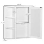 Witte Spiegelkast – Wandkast met 8 Vakken (66×17×63cm), Verzenden, Nieuw