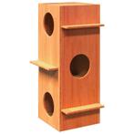 vidaXL Kattenhuis 43x43x90 cm massief grenenhout wasbruin, Dieren en Toebehoren, Verzenden, Nieuw