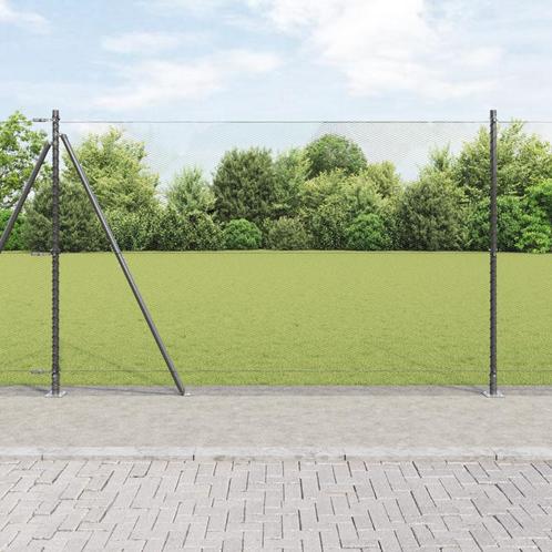 vidaXL Hexagon Schutting Grijs 1.4x10 m Staal, Tuin en Terras, Schuttingen, Nieuw, IJzer, Verzenden