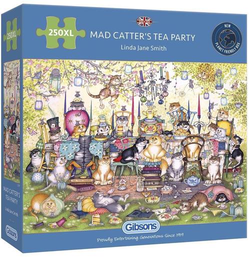 Mad Catters Tea Party Puzzel (250 XL) | Gibsons - Puzzels, Hobby en Vrije tijd, Denksport en Puzzels, Nieuw, Verzenden