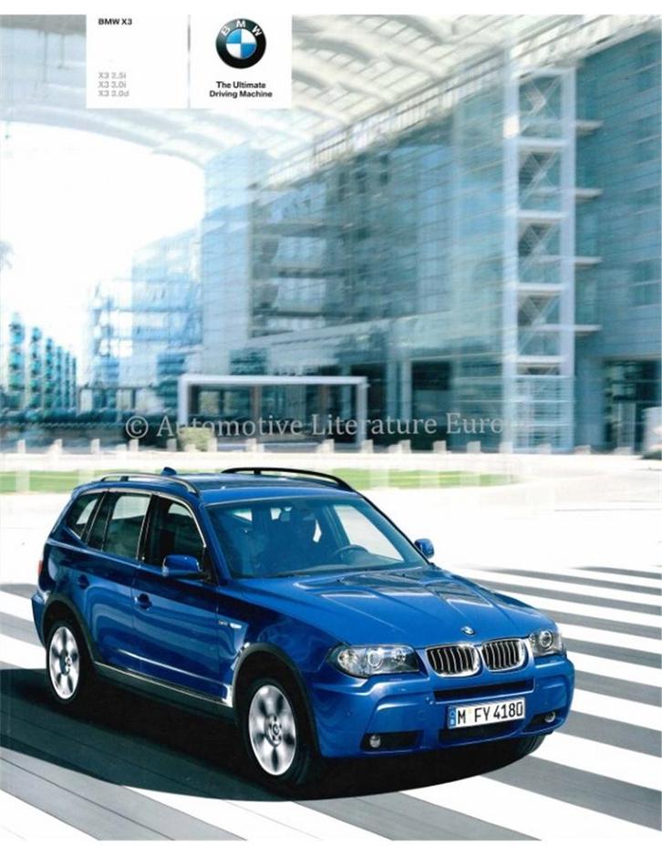 2005 BMW X3 BROCHURE ENGLISH, Boeken, Auto's | Folders en Tijdschriften, BMW