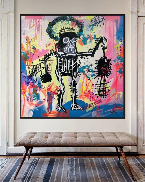 CASPA - Fishing like Jean-Michel Basquiat, Antiek en Kunst, Kunst | Schilderijen | Modern
