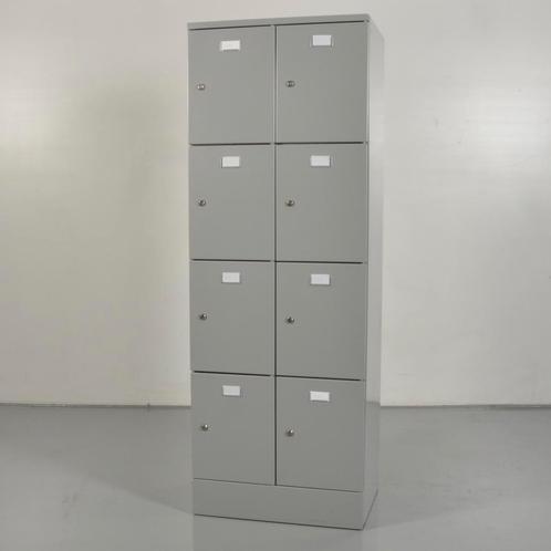 Locker Officenow - Lichtgrijs - 196 x 70 cm - 8 lockers, Zakelijke goederen, Kantoor en Winkelinrichting | Kantoormeubilair en Inrichting