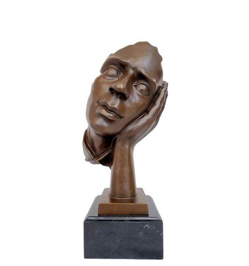 STB-ART - sculptuur, A pensive man - 45 cm - Brons, Marmer, Antiek en Kunst, Curiosa en Brocante