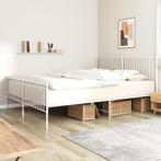vidaXL Bedframe met hoofd- en voeteneinde metaal wit 200x200, Huis en Inrichting, Verzenden, Wit, Overige maten, 200 cm