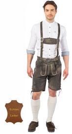 Lederhose Stone Grey Heren Echt Leer, Kleding | Heren, Ophalen of Verzenden, Nieuw