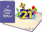 Verjaardag 21 jaar Happy Birthday Felicitatie pop-up wens..., Diversen, Wenskaarten, Verzenden, Nieuw