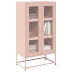vidaXL buffetkast 68x39x123 cm staal roze, Huis en Inrichting, Kasten | Buffetkasten, Verzenden, Nieuw, Metaal
