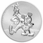 Niue. 2 Dollars 2021 1 oz Niue Silver Disney Mickey & Goofy, Postzegels en Munten