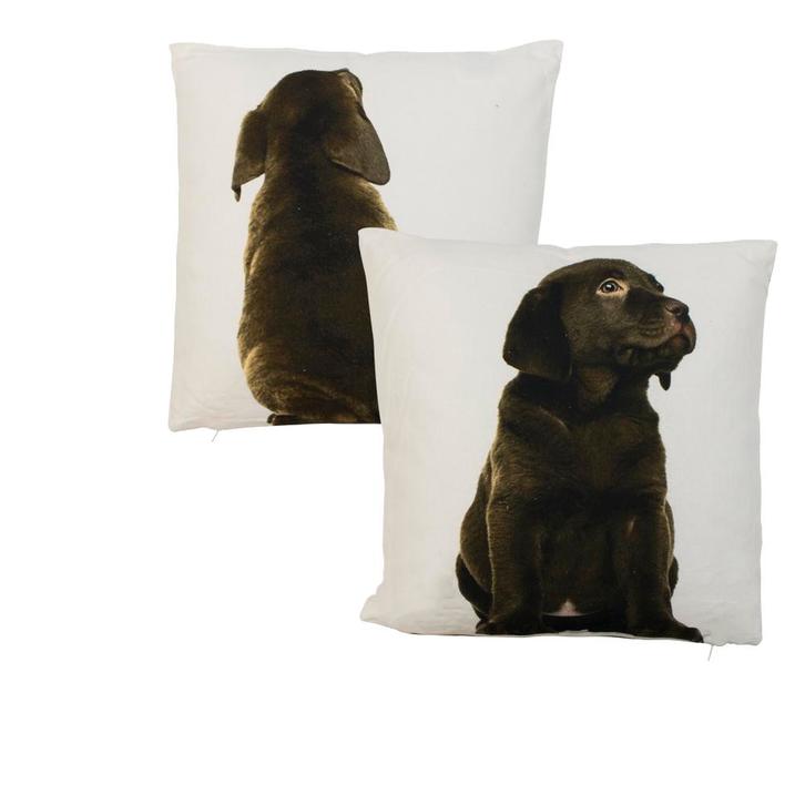 canvas kussen labrador bruin dubbelzijdig 33x33cm, Huis en Inrichting, Woonaccessoires | Overige, Verzenden