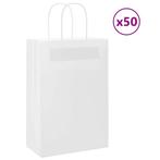 vidaXL Papieren zakjes 50 st met hengsels 21x11x31 cm wit, Diversen, Verzenden, Nieuw