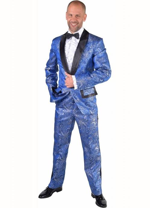 Gevoerd Maatpak brokaat Kobalt, Kleding | Heren, Carnavalskleding en Feestkleding, Nieuw, Ophalen of Verzenden