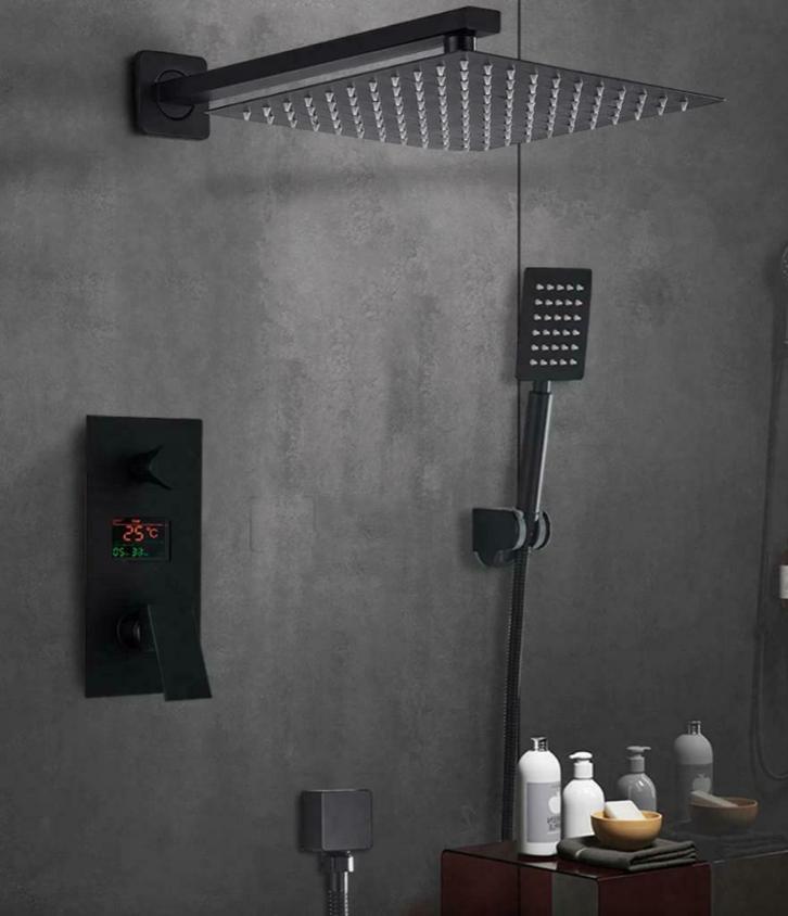 SaniSupreme® Doucheset New York Premium Luxe LCD douche, Doe-het-zelf en Verbouw, Sanitair, Douche, Nieuw, Koper, Rvs, Verzenden