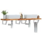 vidaXL Badkamer wandschap staal en massief acaciahout, Huis en Inrichting, Verzenden, Nieuw