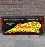 Indian Motorcycles Zwart Emaille Bord - 90 x 40cm, Ophalen, Gebruikt