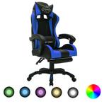 vidaXL Racestoel met RGB LED-verlichting kunstleer blauw en, Verzenden, Nieuw