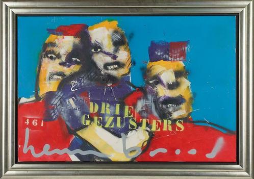 Herman Brood origineel Schilderij: Drie Gezusters, Antiek en Kunst, Kunst | Schilderijen | Modern, Ophalen of Verzenden