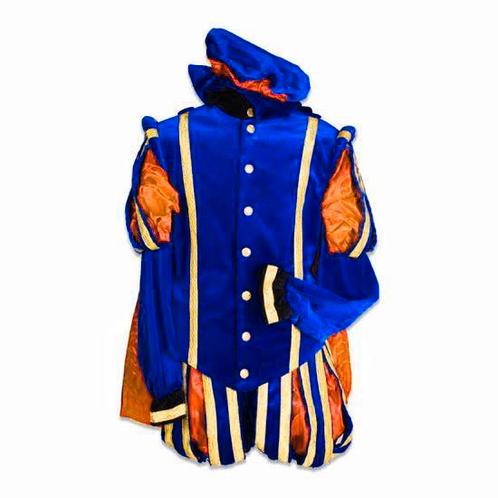 Piet Polyester Granada Luxe Blauw-Oranje - L, Diversen, Sinterklaas, Nieuw, Verzenden