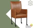 Leren eetkamerstoel Spark - Vintage Cognac (cognac) - Poten, Huis en Inrichting, Stoelen, Bruin, Nieuw, Ophalen of Verzenden, Eén