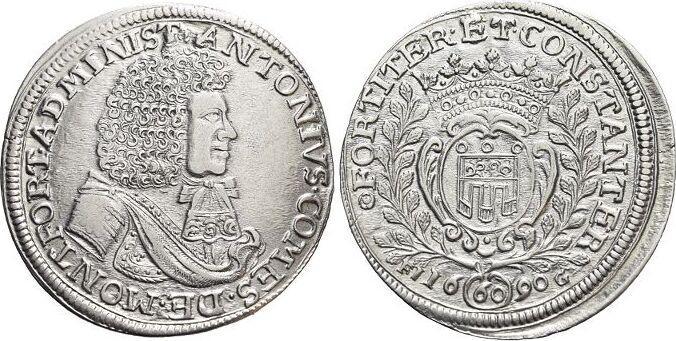 Gulden zu 60 Kreuzer 1690 Montfort-grafschaft Anton als V..., Postzegels en Munten, Munten | Europa | Niet-Euromunten, Verzenden