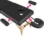 2-zones massagetafel 7,5 cm matras + rolkussens + tas - zwar