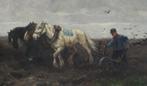 J.F.C. Scherrewitz (1863-1951) - Plowing farmer with three