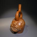 Moche, Peru, Terracotta Huaco Feline vis. GEPUBLICEERD. 22, Verzamelen