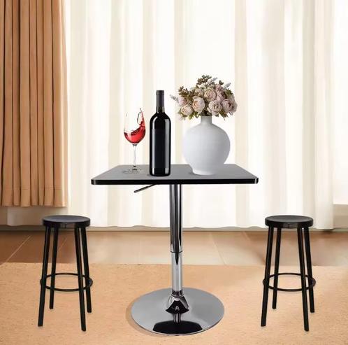 Verstelbare vierkante bartafel 70–90 cm met gaslift, Huis en Inrichting, Tafels | Bijzettafels, Nieuw, Verzenden