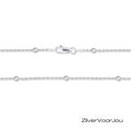 925 Zilveren rope of koord ketting met 2 mm balletjes - 40 c, Verzenden, Nieuw, Zilver