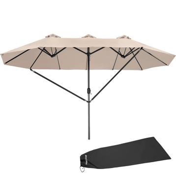 Dubbele Parasol Silia 460x270 cm met 3 windvakken - beige beschikbaar voor biedingen