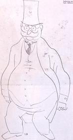 Spotprent met Alfred Hugenberg die uit het Hitler-kabinet..., Verzenden