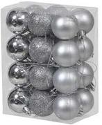 Kerstballen kunststof onbreekbaar Zilver combi 4 cm 24 stuks, Ophalen of Verzenden, Nieuw