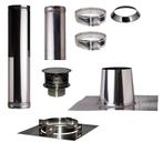 Set VERANDA Plat Dak 0-5 Graden Profi-Line Ø150mm met nisbus, Huis en Inrichting, Kachels, Ophalen of Verzenden, Nieuw, Hout, Vrijstaand