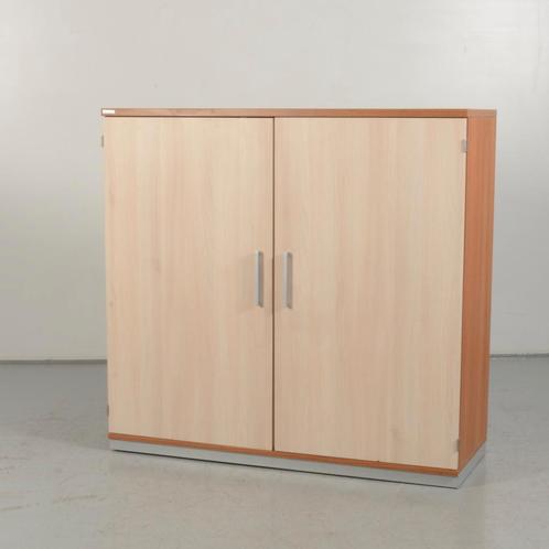 Klapdeurkast Palmberg - Licht eiken / Noten - 114,5 x 120 cm, Huis en Inrichting, Kasten | Roldeurkasten en Archiefkasten, Ophalen of Verzenden