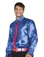 Disco blouse blauw, Verzenden, Nieuw, Feestartikel