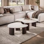 Salontafel Set Travertin - Nieuw - Organisch - Japandi, 50 tot 100 cm, Verzenden, Nieuw, 50 tot 100 cm