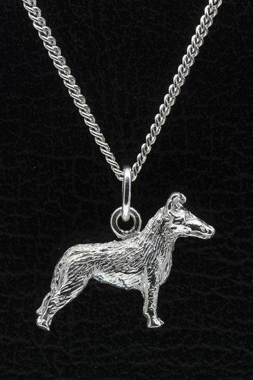 Zilveren Collie ketting hanger - korthaar - groot, Sieraden, Tassen en Uiterlijk, Kettinghangers, Verzenden