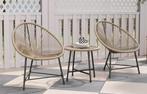 3-delige Tuinset – Acapulco Stoelen & Glazen Tafel Rond, Tuin en Terras, Tuinsets en Loungesets, Verzenden, Nieuw