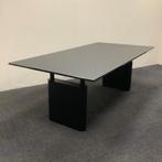 Design tafel / vergadertafel 200x100 cm, zwart glazen blad -, Gebruikt, Ophalen of Verzenden, Bureau