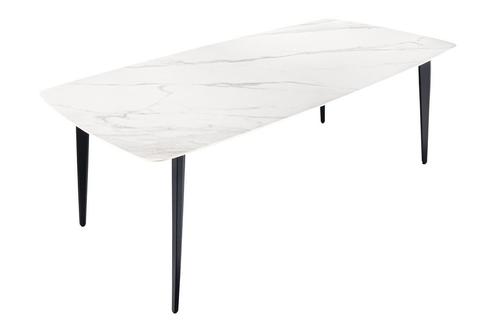 Eettafel MILANO 160cm ceramic wit marble - 44765, Huis en Inrichting, Tafels | Eettafels, Ophalen of Verzenden