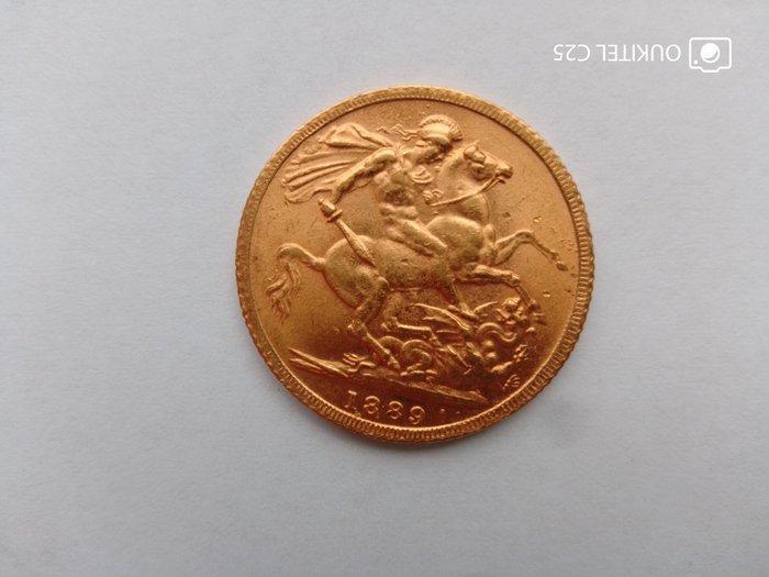 Verenigd Koninkrijk. Victoria. Sovereign 1889, Postzegels en Munten, Munten | Europa | Niet-Euromunten