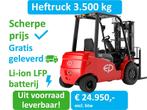 Heftruck 3500 kg, op voorraad en 5 jaar garantie op de accu!, 3000 tot 4000 kg, Heftruck, Elektrisch, Verzenden