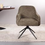Eetkamerstoel met armleuning | Stof | Groen | DS4U Loisa, Ophalen of Verzenden, Nieuw