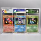 Pokémon - 3 Graded card - TRIS Starter -> Base Set:, Hobby en Vrije tijd, Verzamelkaartspellen | Pokémon, Nieuw