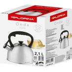 Florina Onda fluitketel RVS zilver 2.1 Liter - ook geschikt, Ophalen of Verzenden, Nieuw