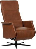 Leren Relaxfauteuil Mojo Met Geintegreerd Voetenbank Cognac, Nieuw, Leer, Ophalen of Verzenden, 75 tot 100 cm