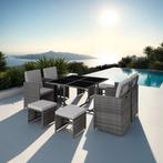 Wicker zitgroep Bilbao 4+4+1 met beschermhoes - grijs, Tuin en Terras, Tuinsets en Loungesets, Verzenden, Nieuw