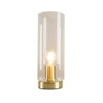 Design gouden glazen tafellamp Maury,transparante koker