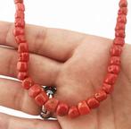 Koraal - Zilver - Halsketting - Mediterraan Koraal, Verzamelen, Mineralen en Fossielen