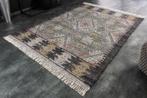 Handgeweven wollen tapijt ETHNO 230x160cm grijs kleurrijke, Nieuw, Ophalen of Verzenden